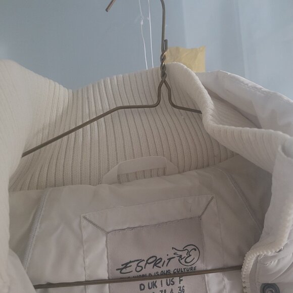 Espirit White Long Puffer Down Filled Ladies Winter Coat with Removable Hood - Picture 6 of 16